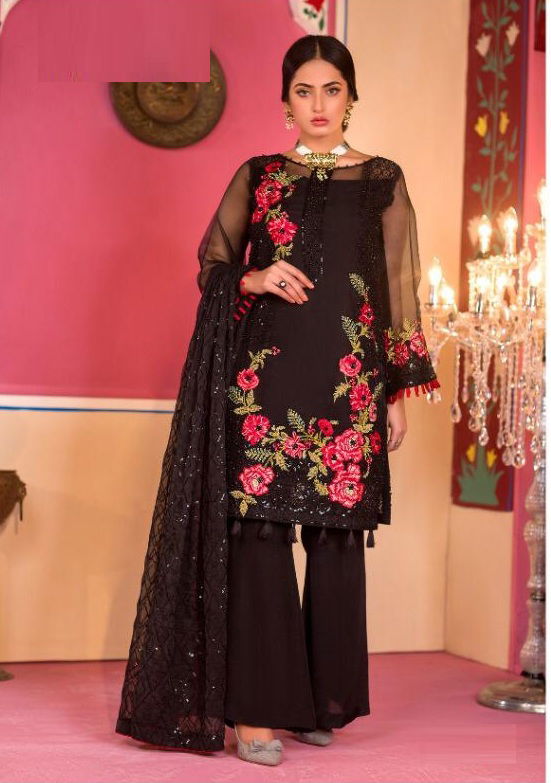 Cosmos Aayra 14 Georgette Festive Wear Embroidery Pakistani Salwar Kameez Collection